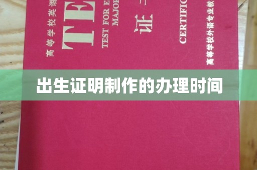 从江出生证明制作的办理时间