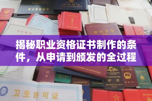 从江揭秘职业资格证书制作的条件，从申请到颁发的全过程