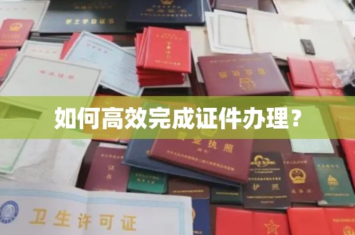 从江如何高效完成证件办理？