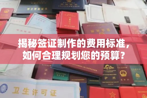 从江揭秘签证制作的费用标准，如何合理规划您的预算？