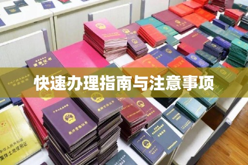 从江快速办理指南与注意事项